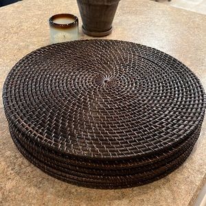 6 - Wood Woven Chargers